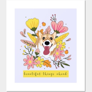 Spring Corgi - Beautiful Things Ahead Posters and Art